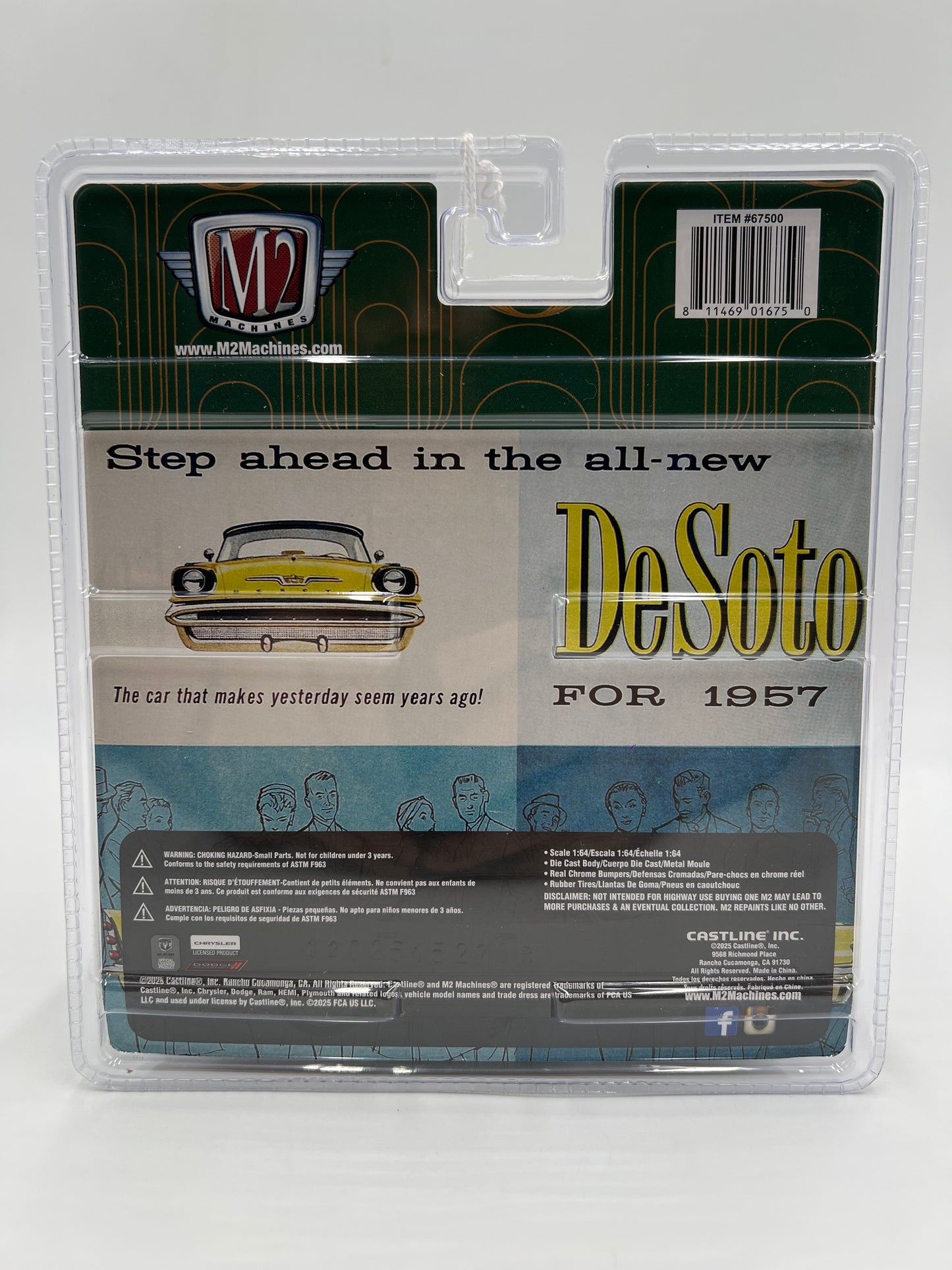 2025 M2 Machines Diorama CHASE 1957 DeSoto Fireflite Green R16 #1