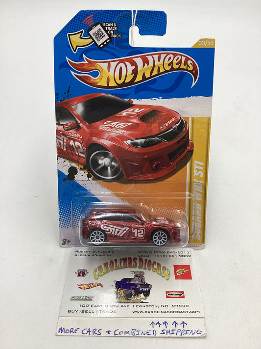 2012 Hot Wheels New Models #33 Subaru WRX STI Red 89B