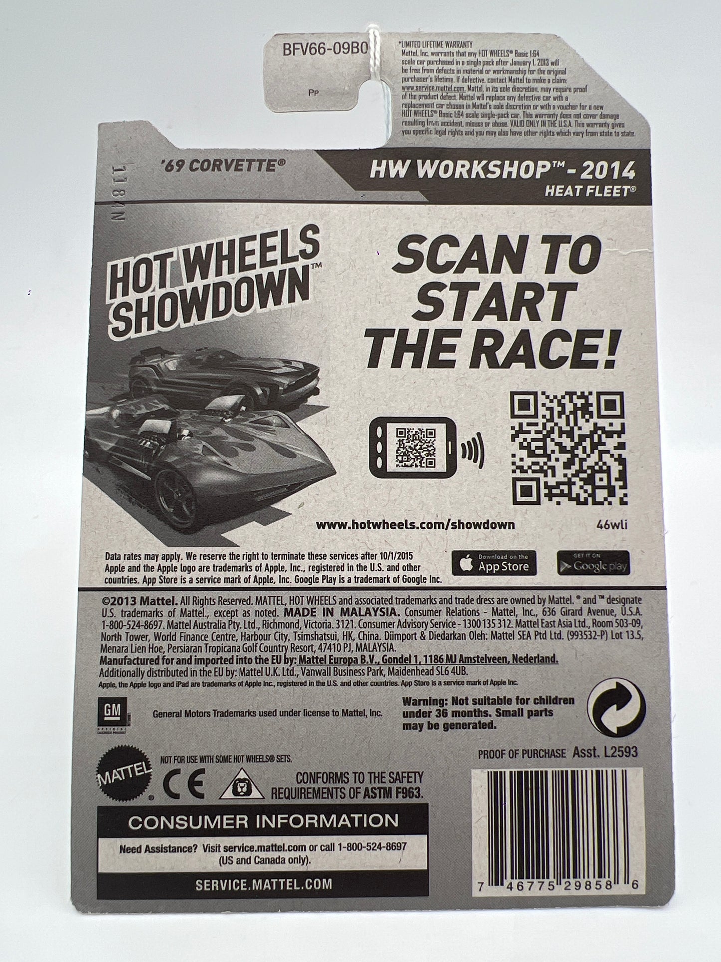 2014 Hot Wheels Workshop #209 Kmart Exclusive 69 Corvette Light Blue 239B