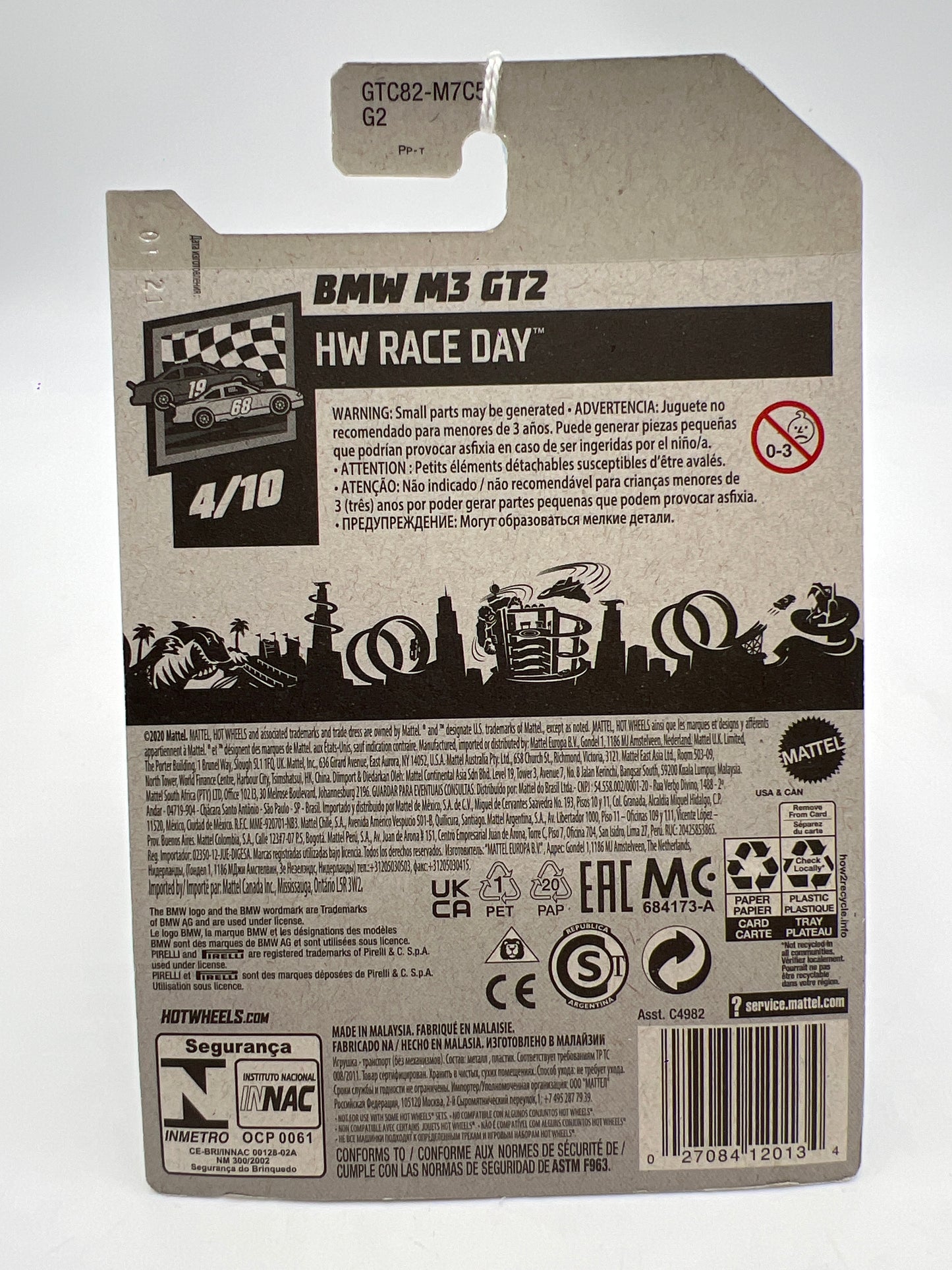 2021 Hot Wheels HW Race Day #57 BMW M3 GT2 White 107G