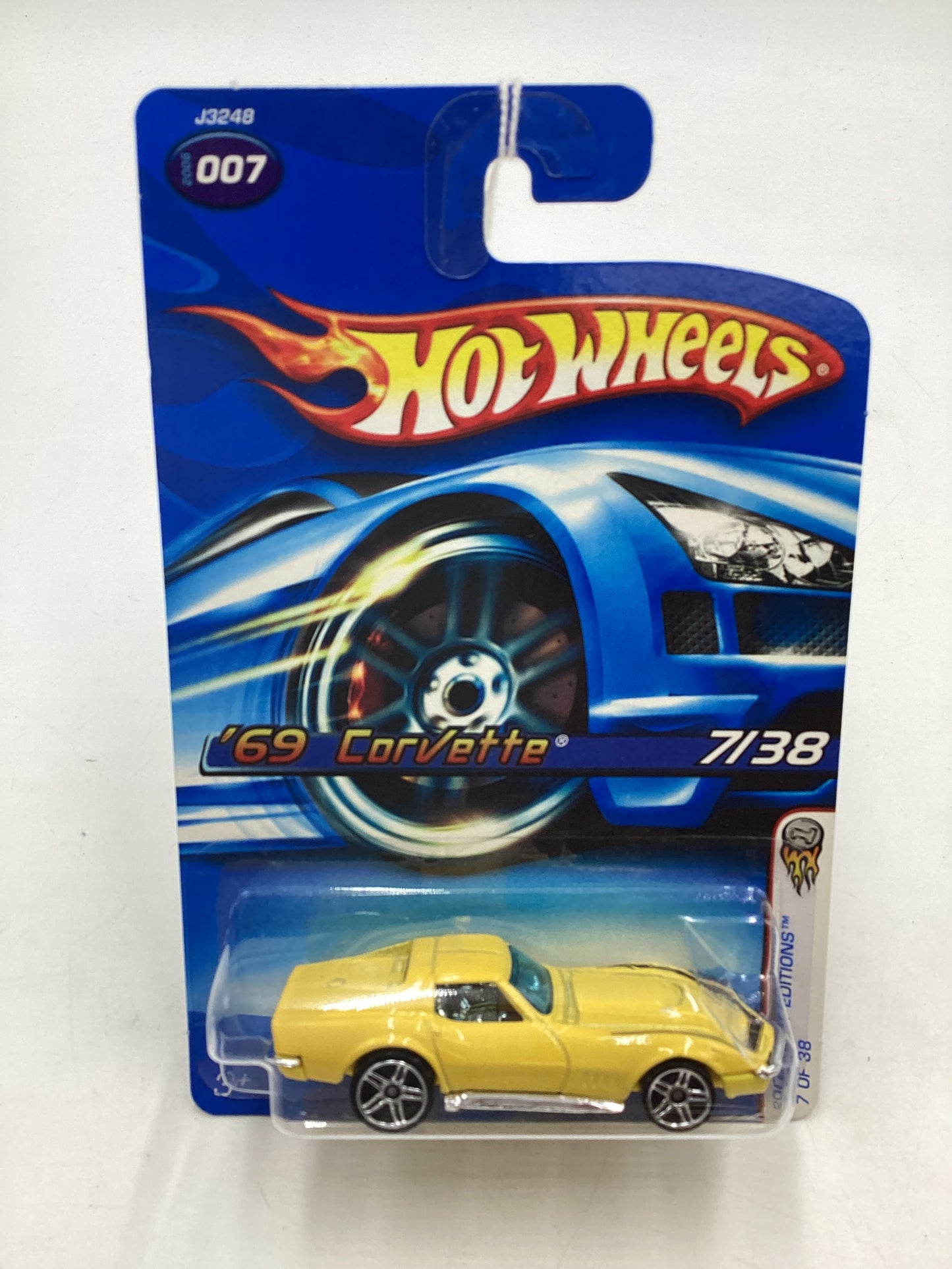 2006 Hot Wheels #007 Yellow 69 Corvette 15B