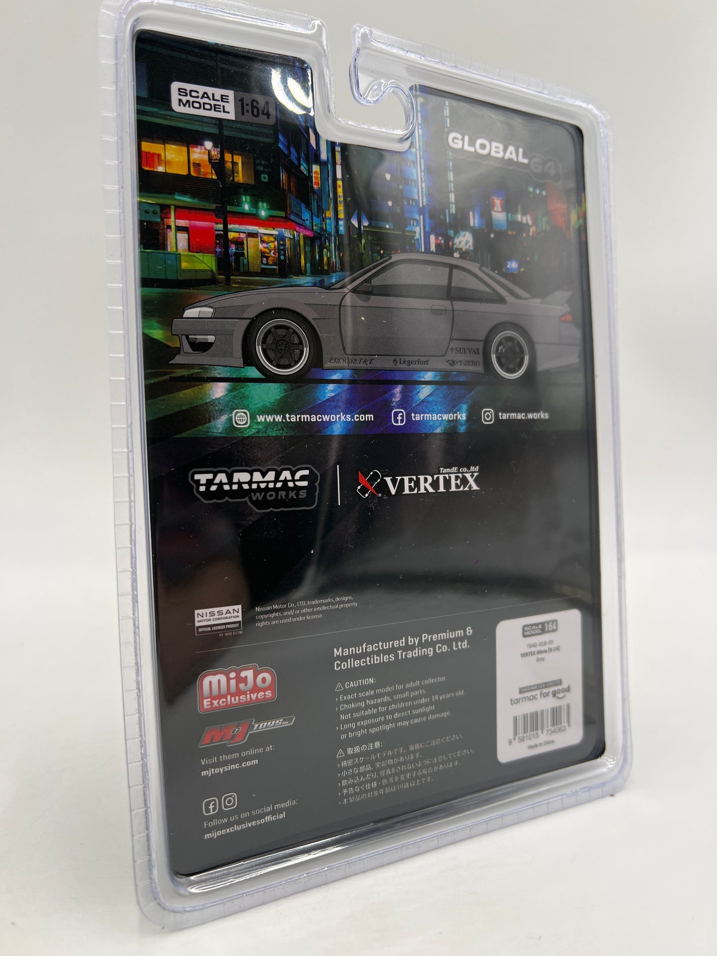 Tarmac Works Mijo Exclusives Vertex Nissan Silvia S14 Gray