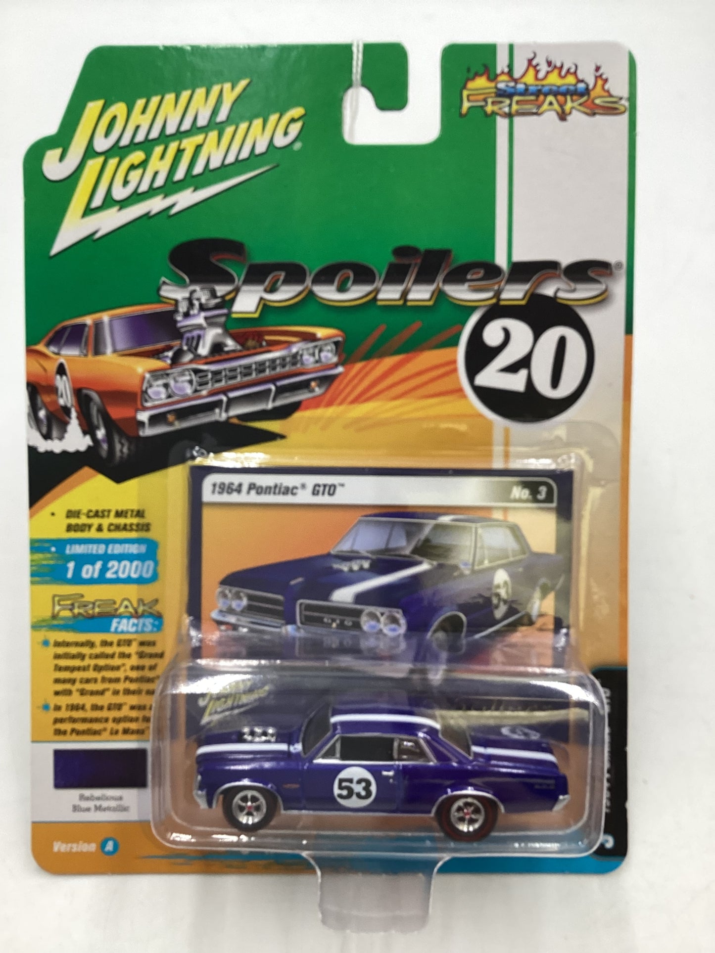 Johnny lightning Street freaks zingers Spoilers 20 Blue 1964 Pontiac GTO 277D