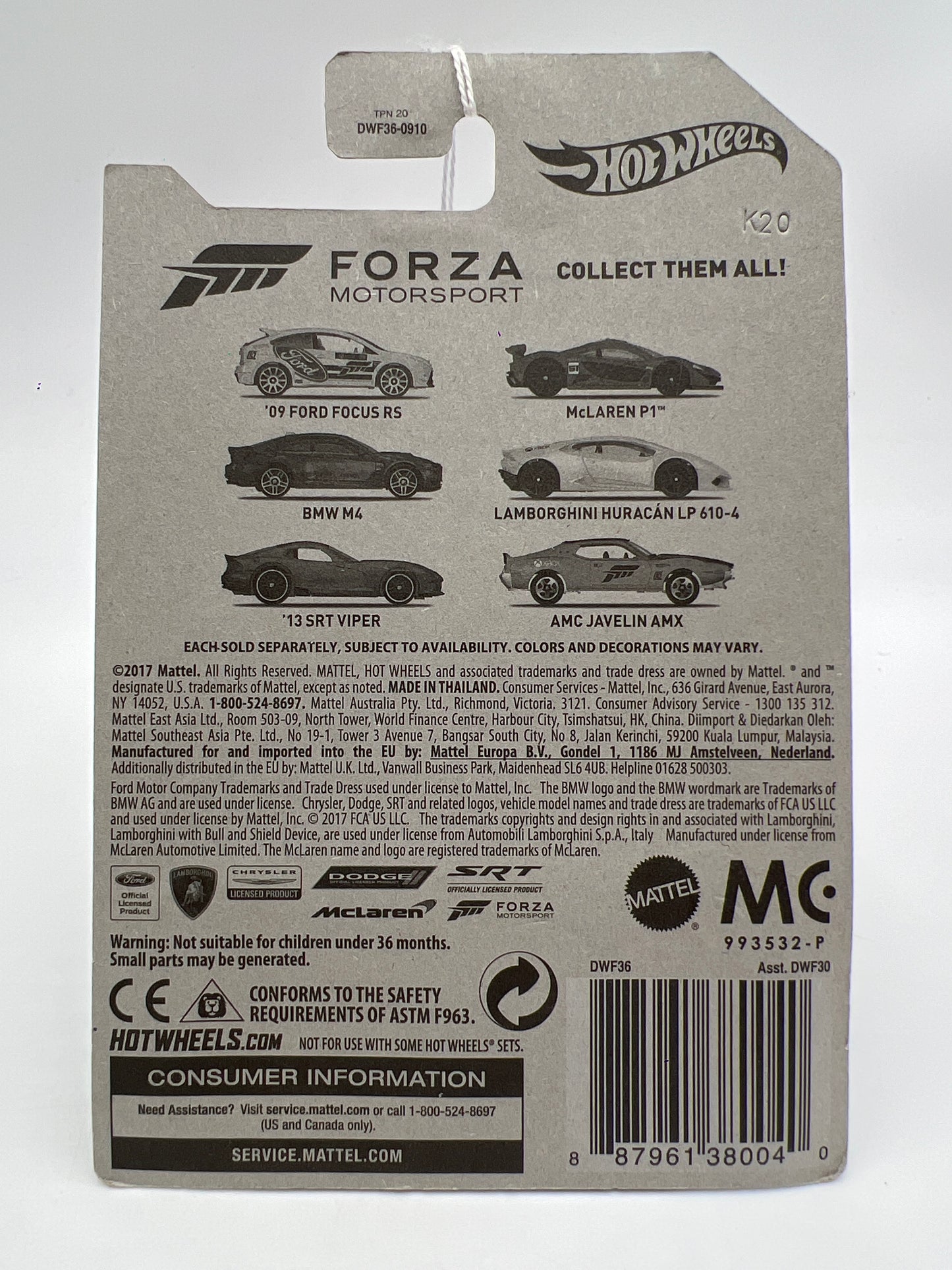 Hot Wheels Forza Motorsport #5 13 Dodge SRT Viper Green 154D