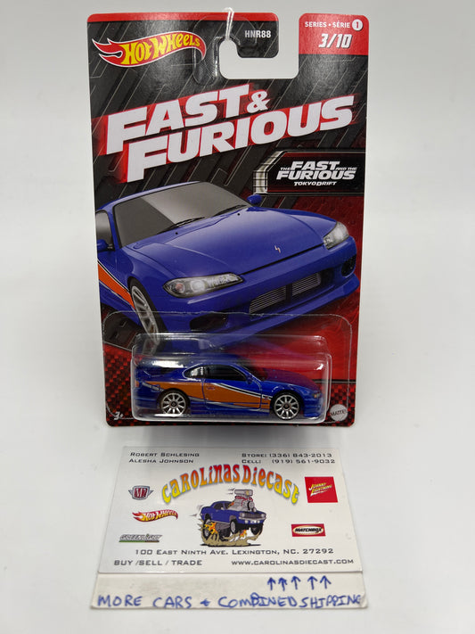 Hot Wheels Fast & Furious Series 1 #3 Nissan Silvia S15 Blue 71C