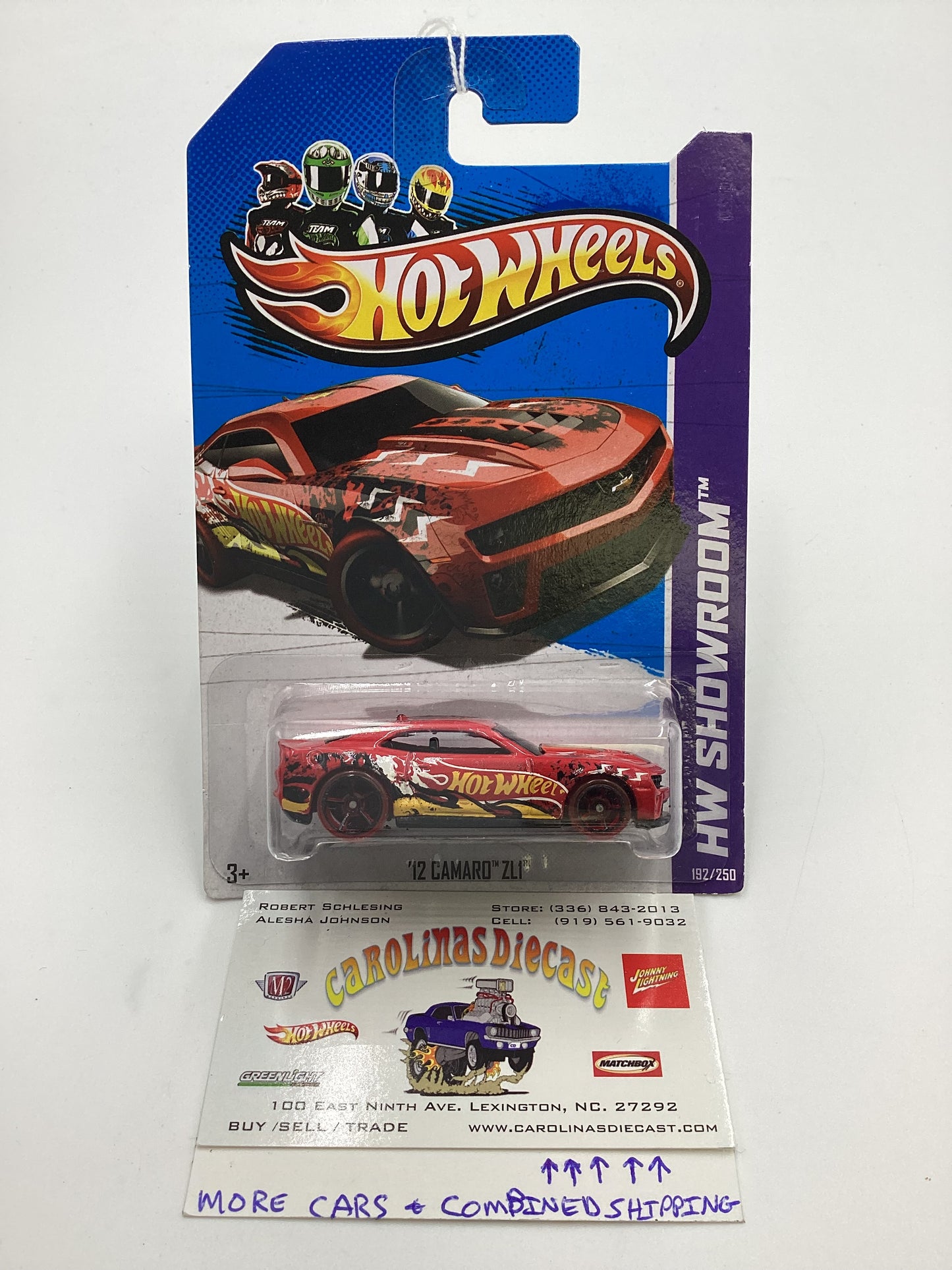 2013 Hot Wheels #192 12 Camaro ZL1 Red Translucent Wheels Variation 11C