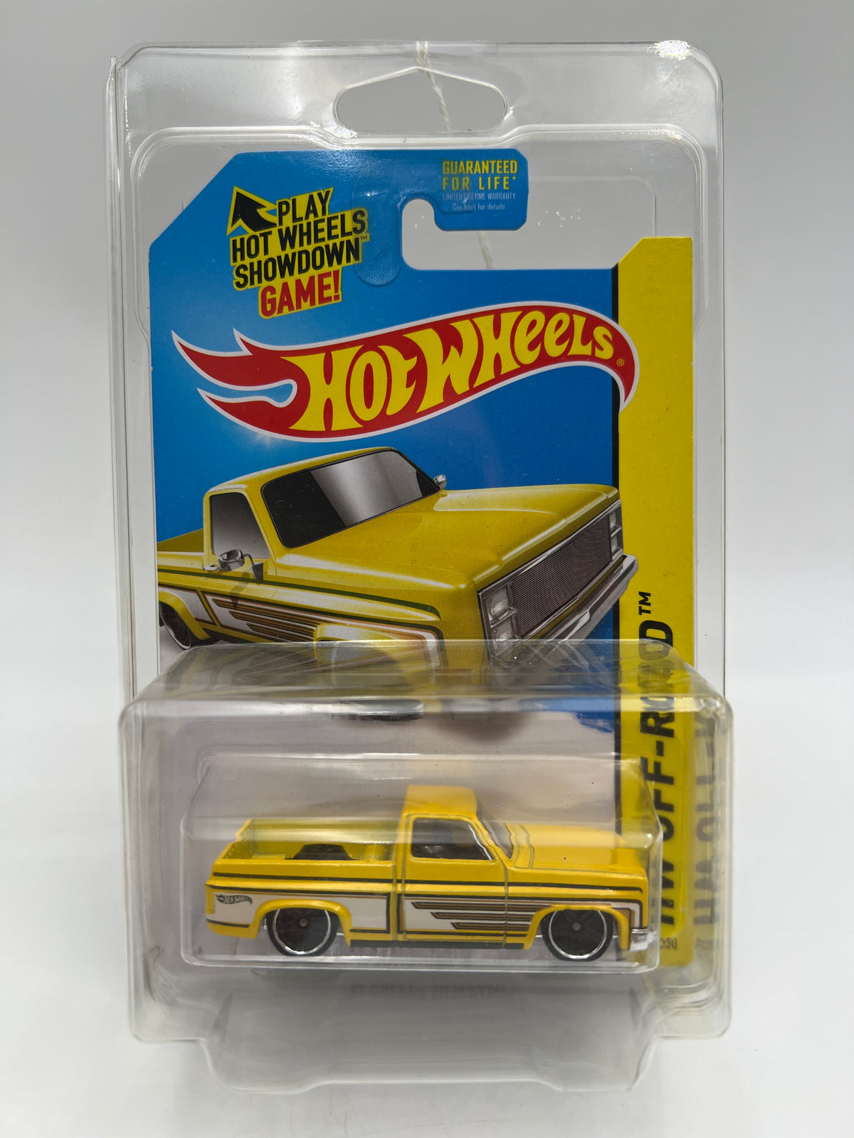 2014 Hot Wheels #136 83 Chevy Silverado Yellow W/Protector