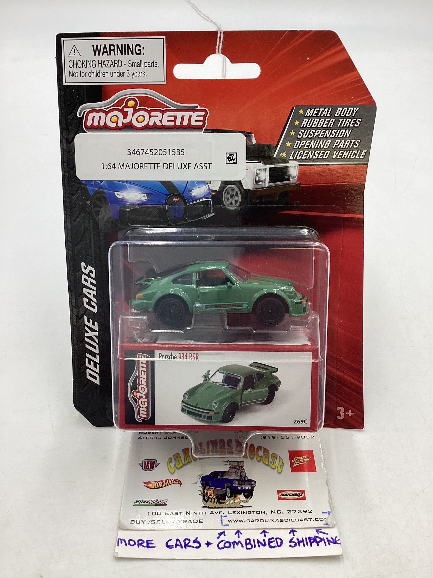 Majorette Deluxe Cars Porsche 934 RSR Green 110H