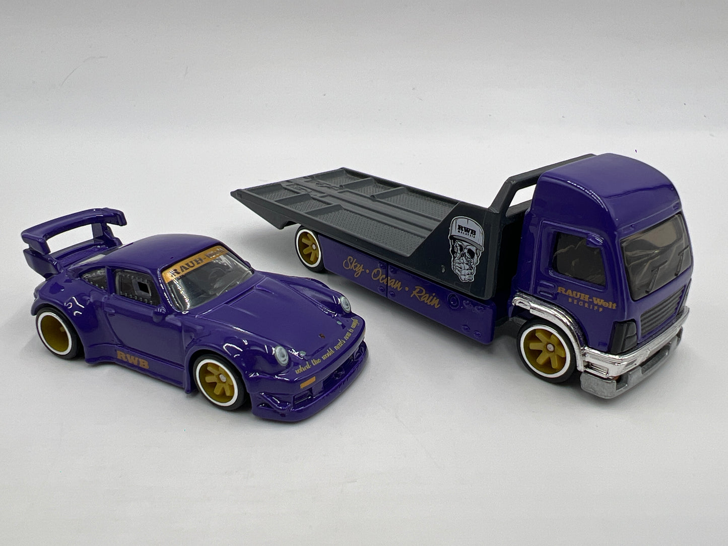 Hot Wheels 1/64 Premium Team Transport RWB Porsche 930 & Aero Lit Purple Loose