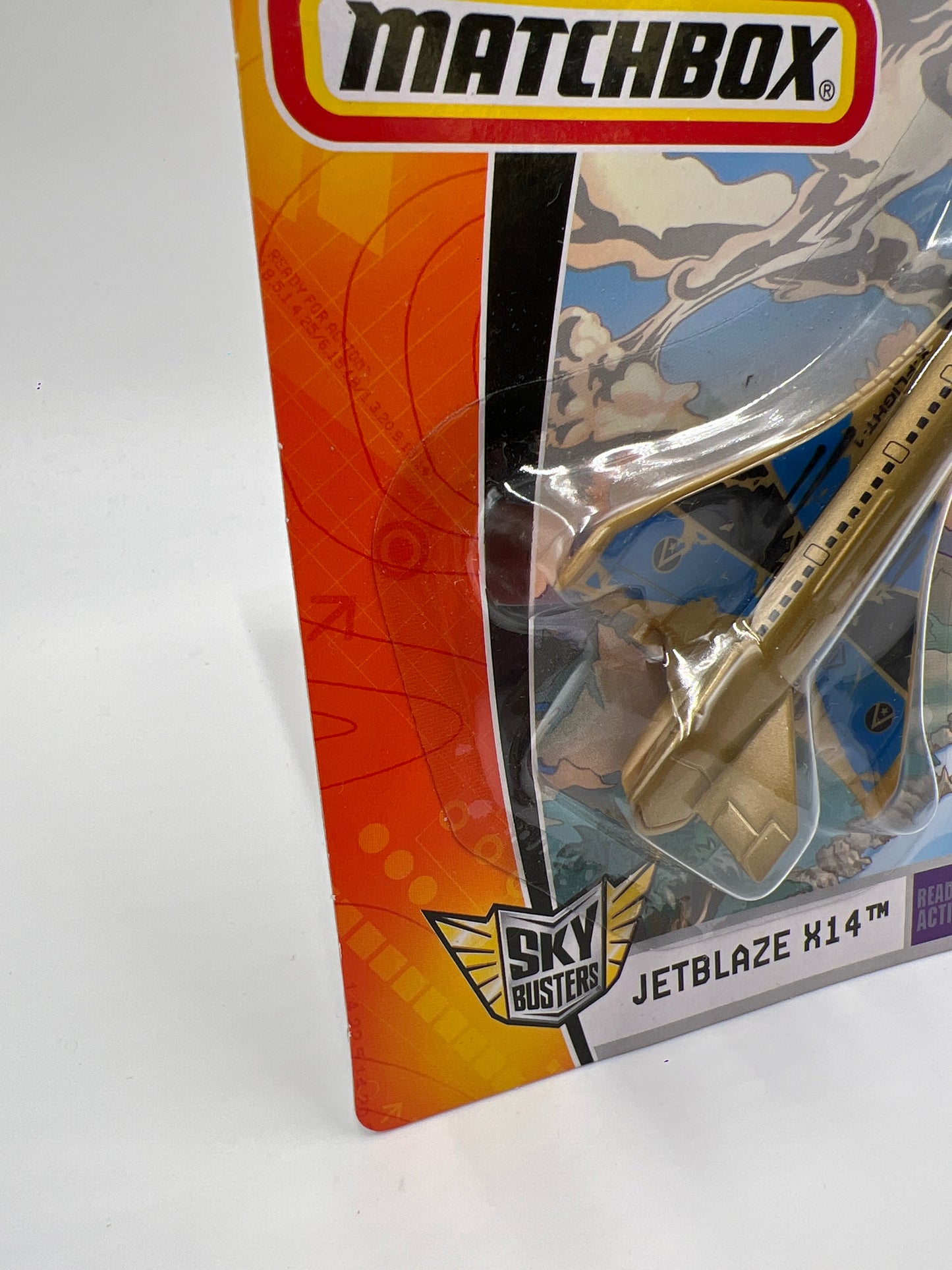 Matchbox Sky Busters MBX Metal #8 Jetblaze X14 Gold WW7