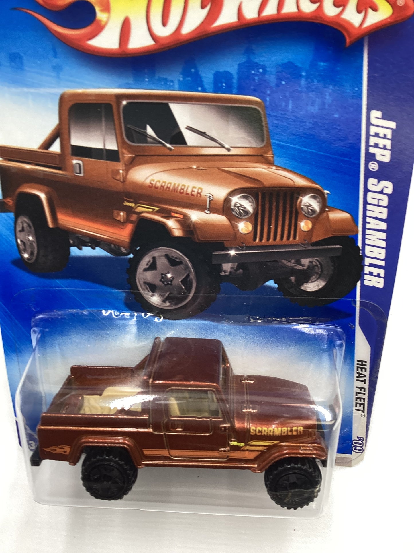 2009 Hot Wheels #123 Jeep Scrambler Brown 42B