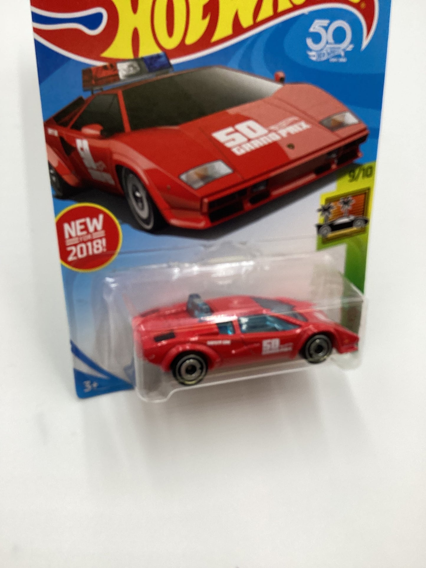 2018 Hot Wheels #217 Lamborghini Countach Pace Car Red 102C
