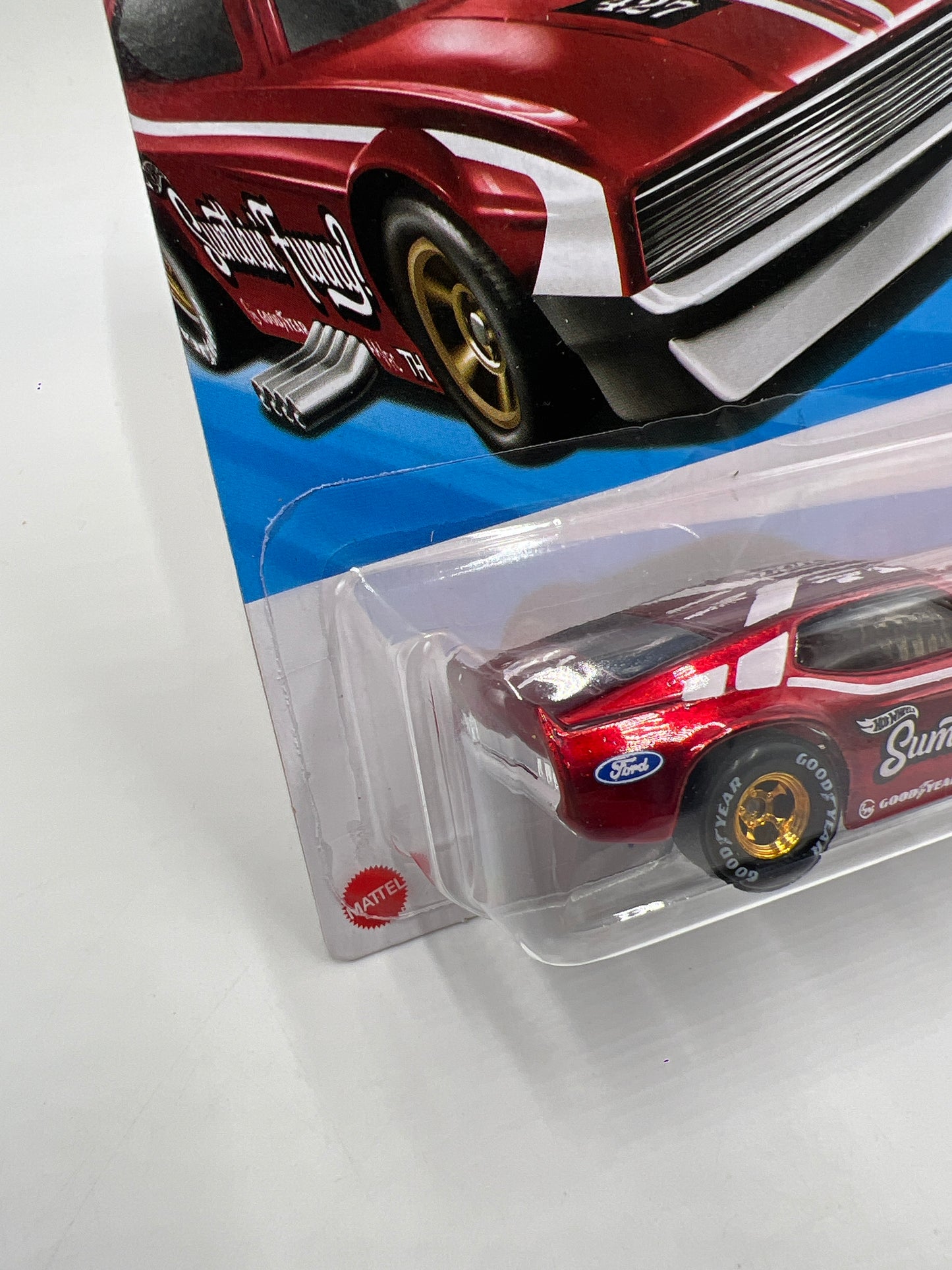 2025 Hot Wheels Super Treasure Hunt #175 71 Mustang Funny Car Red W/Protector