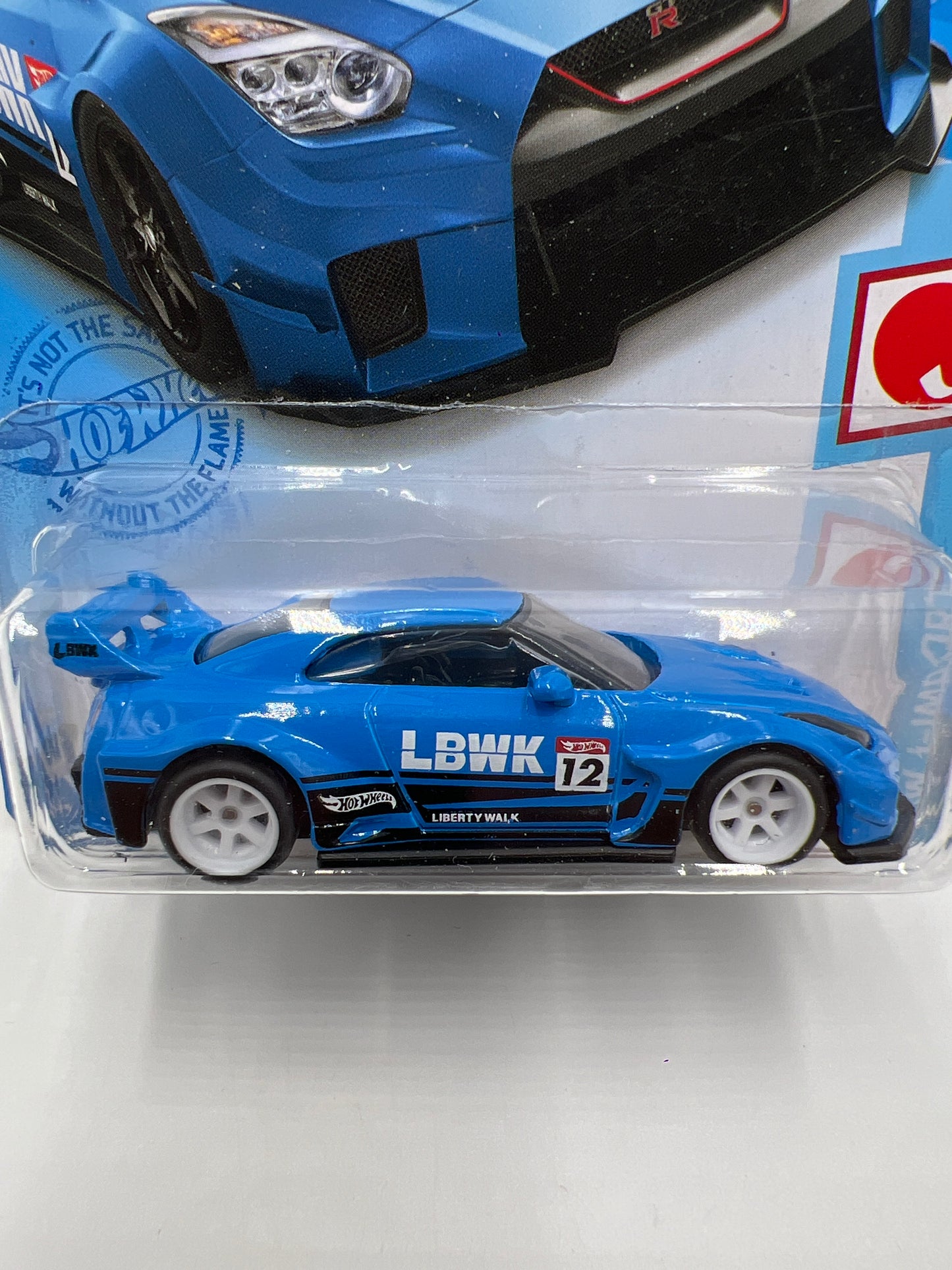 Hot Wheels LB-Silhouette Works GT Nissan 35GT-RR Ver.2 Blue Wheel Swap Custom On Card W/Protector SR