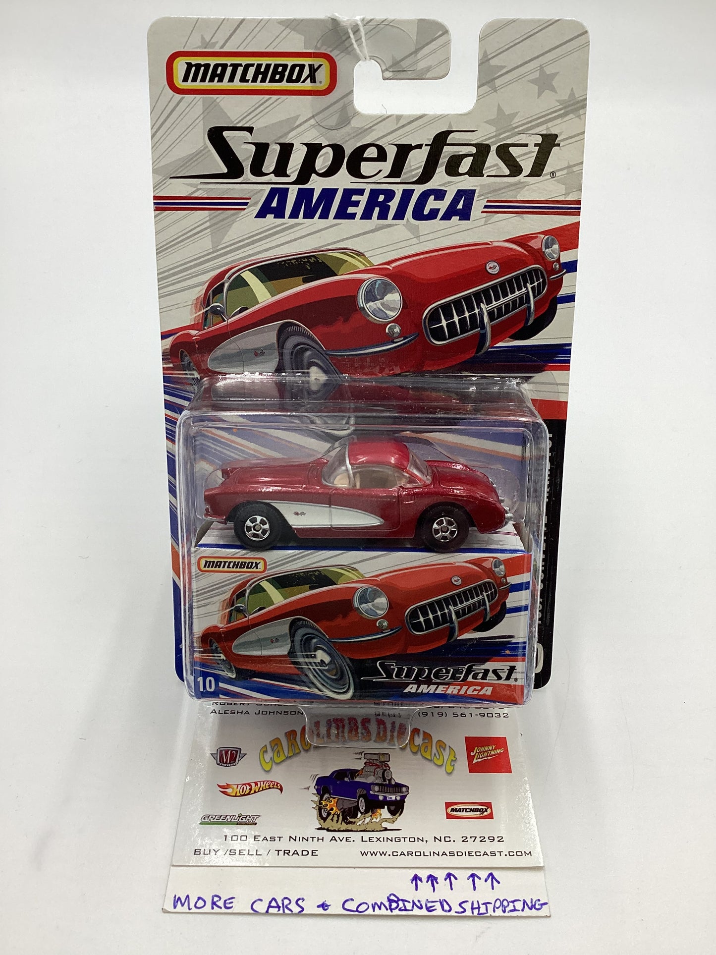 Matchbox Superfast America #10 1957 Corvette Hardtop Red 170H