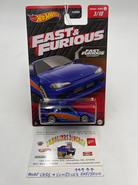 2023 Hot Wheels Fast and Furious Tokyo Drift Nissan Silvia (S15) 3/10 card not mint 71A