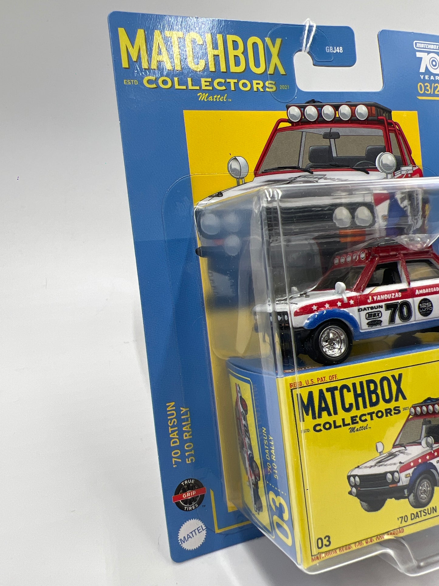 Matchbox Collectors #3 70 Datsun 510 Rally White/Red 172E