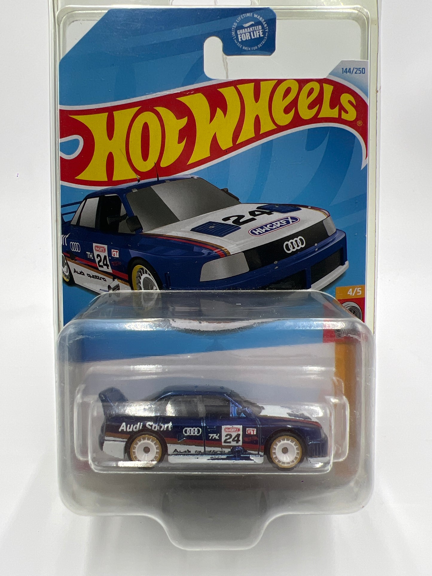 2024 Hot Wheels #144 Super Treasure Hunt Audi 90 Quattro Blue W/Protector