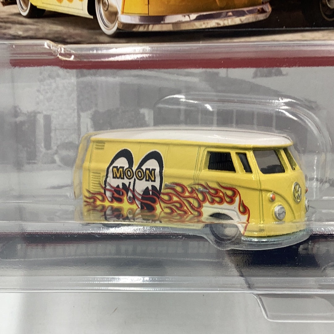 Hot wheels car culture team 2 pack target exclusive Volkswagen T1 Panel Bus Custom Volkswagen Beetle mooneyes 282H