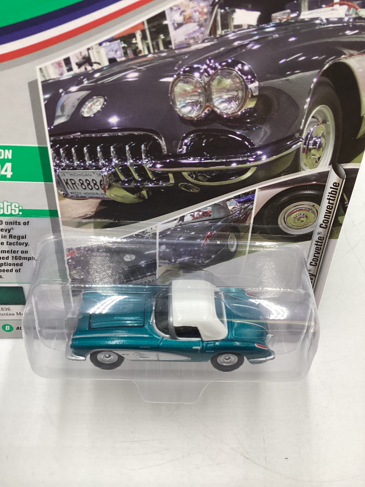 Johnny Lightning Muscle Cars USA MCACN Release Version 3 1958 Chevy Corvette Convertible Turquoise 185B