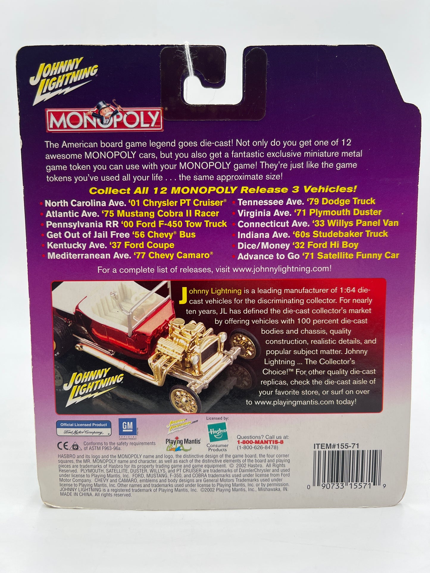 Johnny Lightning Monopoly KB Toys Exclusive 01 Chrysler PT Cruiser Green Chrome 227E