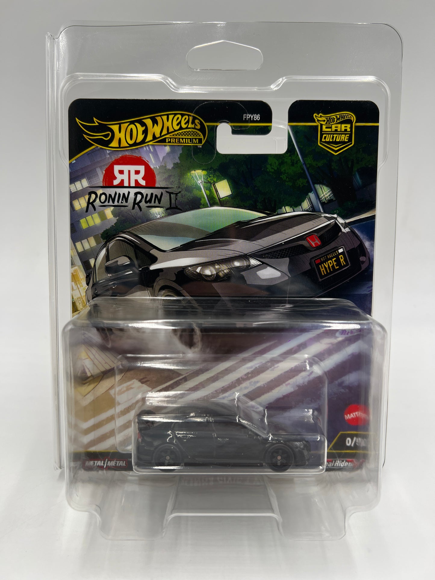 2025 Hot Wheels Premium Ronin Run II CHASE #0 07 Honda Civic Type R Black W/Protector