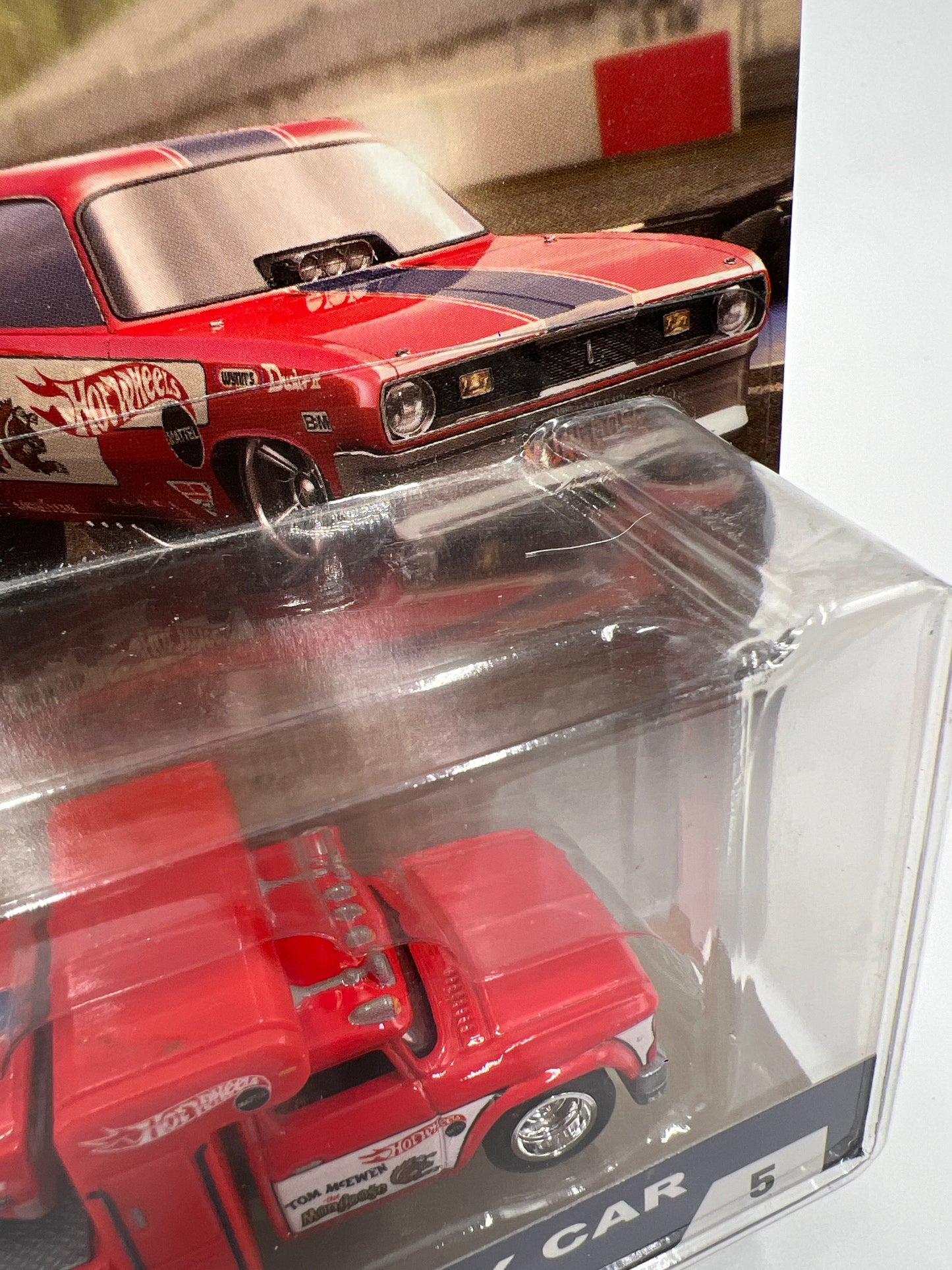 Hot Wheels Car Culture Team Transport #5 Plymouth Duster Funny Car Mongoose & Retro Rig W/Protector