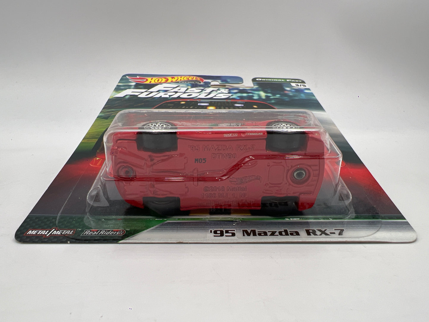 Hot Wheels Fast & Furious Original Fast #3 95 Mazda RX-7 Red W/Protector