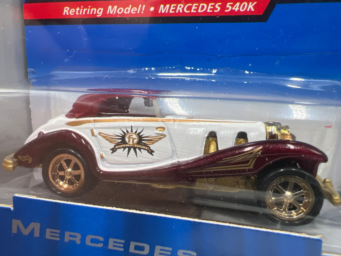 1999 Hot Wheels Final Run #9 Mercedes 540K White/Maroon