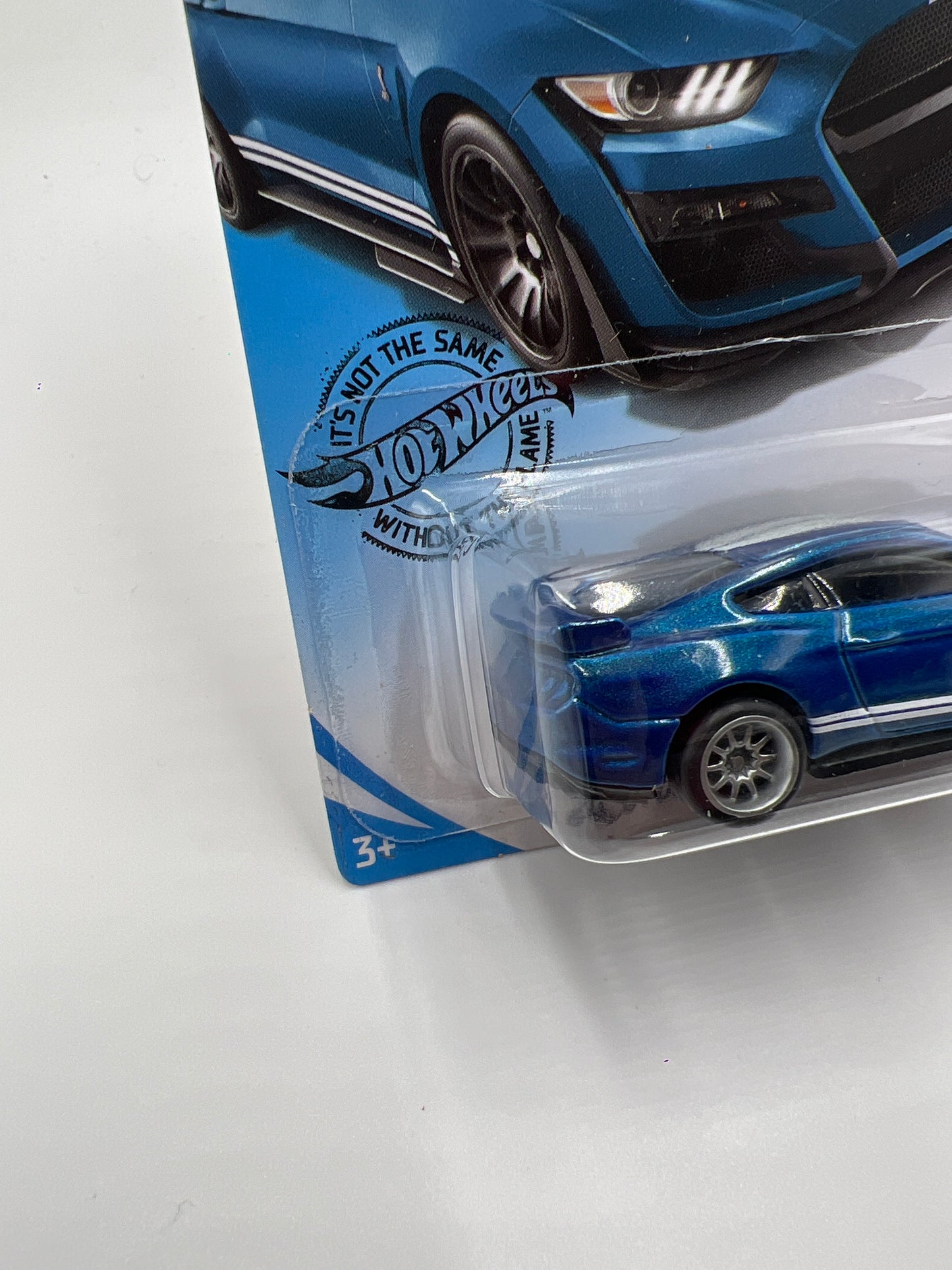 Hot Wheels 2020 Ford Mustang Shelby GT500 Blue Wheel Swap Custom On Card W/Protector