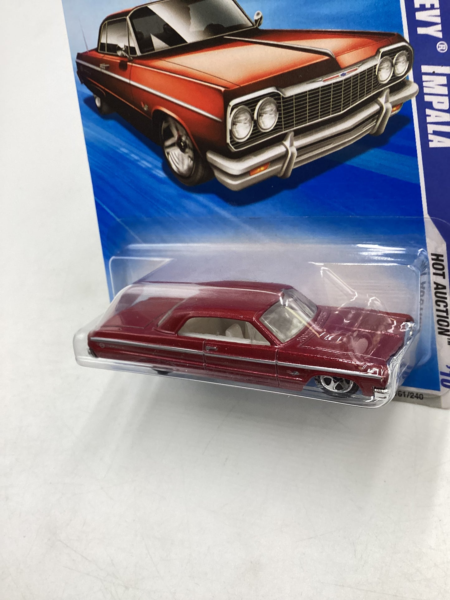 2010 Hot Wheels #161 64 Chevy Impala Red Walmart Exclusives 234B