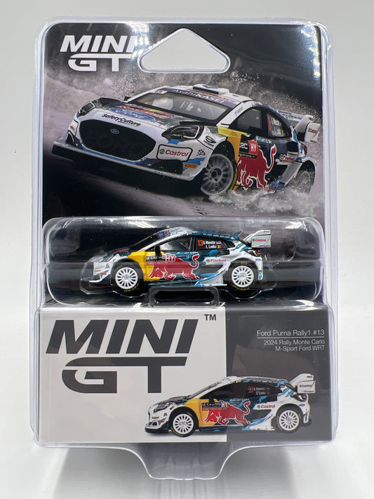 Mini GT #974 Ford Puma Rally1 #13 2024 Rally Monte Carlo M-Sport Ford WRT Red Bull White 231B