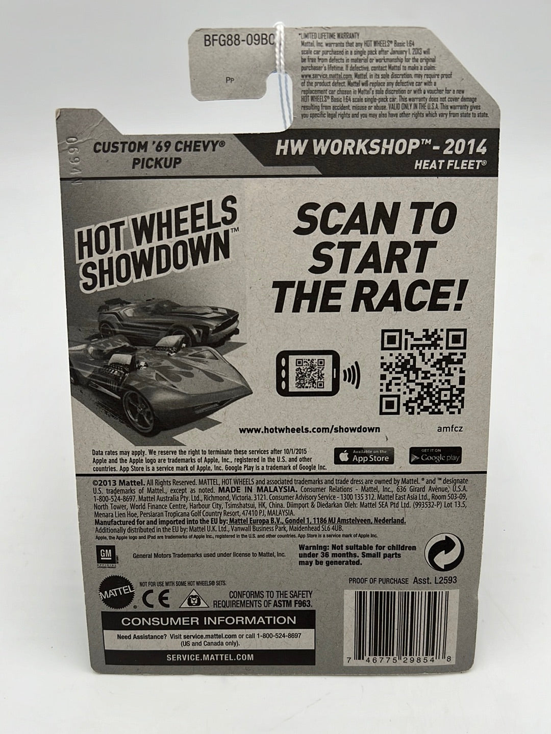 Hot Wheels 2014 HW Workshop Custom 69 Chevy Pickup Zamac #217 147C