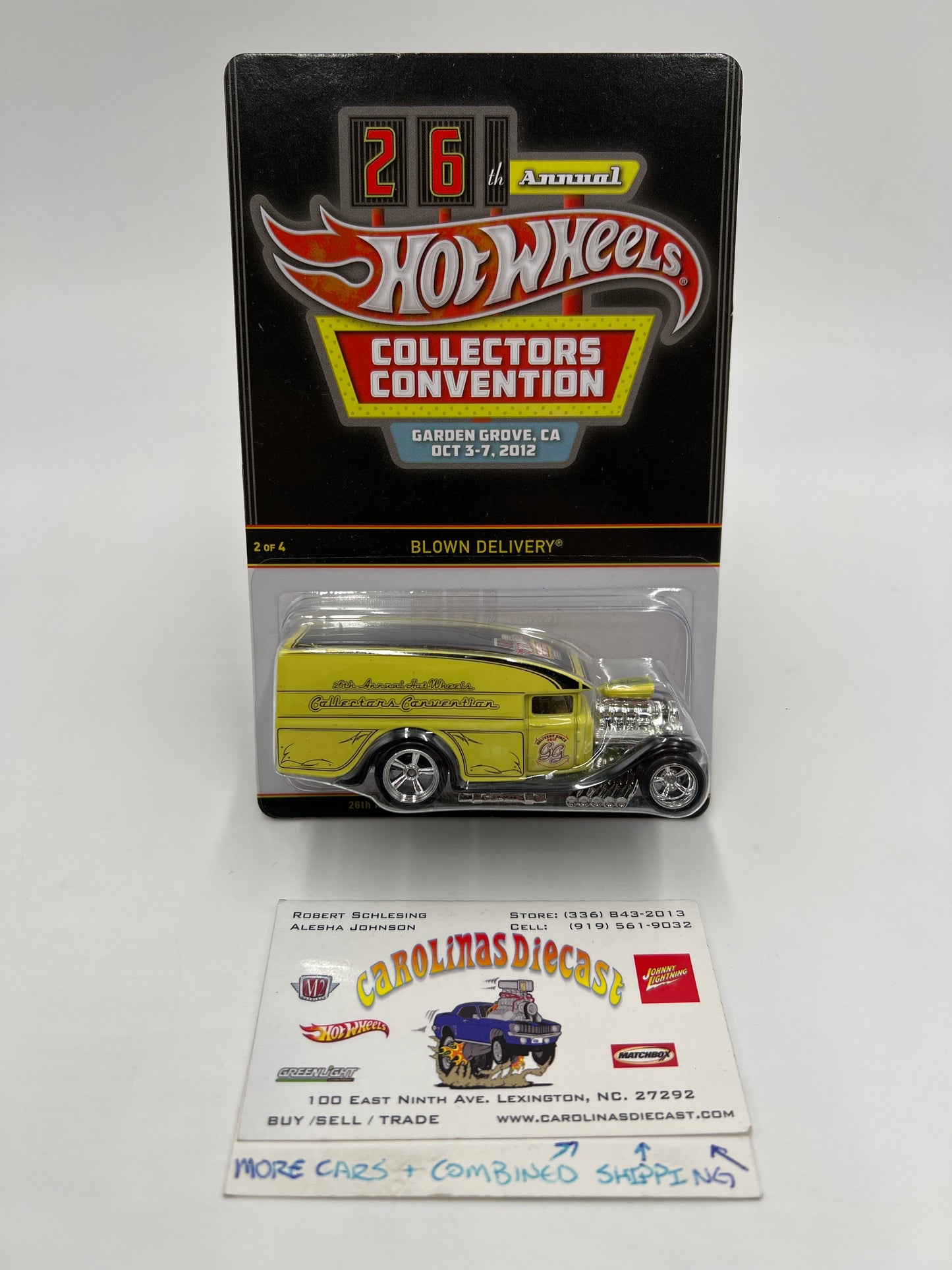 2012 Hot Wheels 26th Annual Collectors Convention #361/3000 Blown Delivery Yellow W/Protector