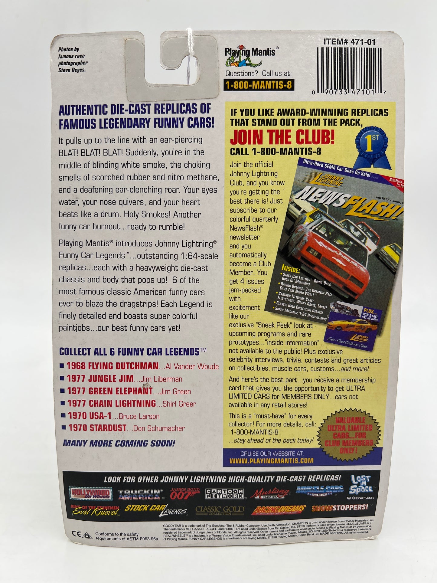 Johnny Lightning Funny Car Legends Flyin Dutchman Dodge Charger Green 228H