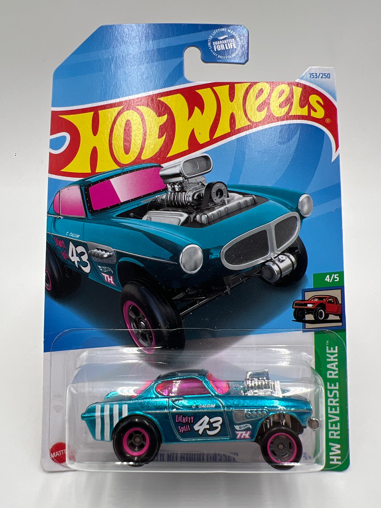 2024 Hot Wheels Super Treasure Hunt #153 Volvo P1800 Gasser Blue W/Protector