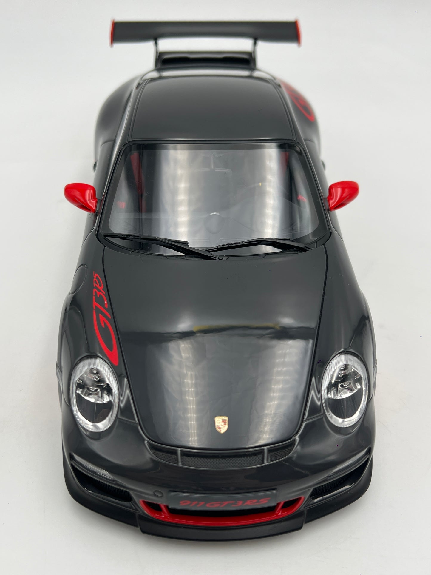 Rare AutoArt 1:18 Scale Porsche 911 997 GT3 RS 3.8 Gray/Red Loose VHTF Exceptional Detail