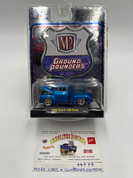 M2 Machines Ground Pounders 1956 Ford F-100 Truck Blue 09-04 197D