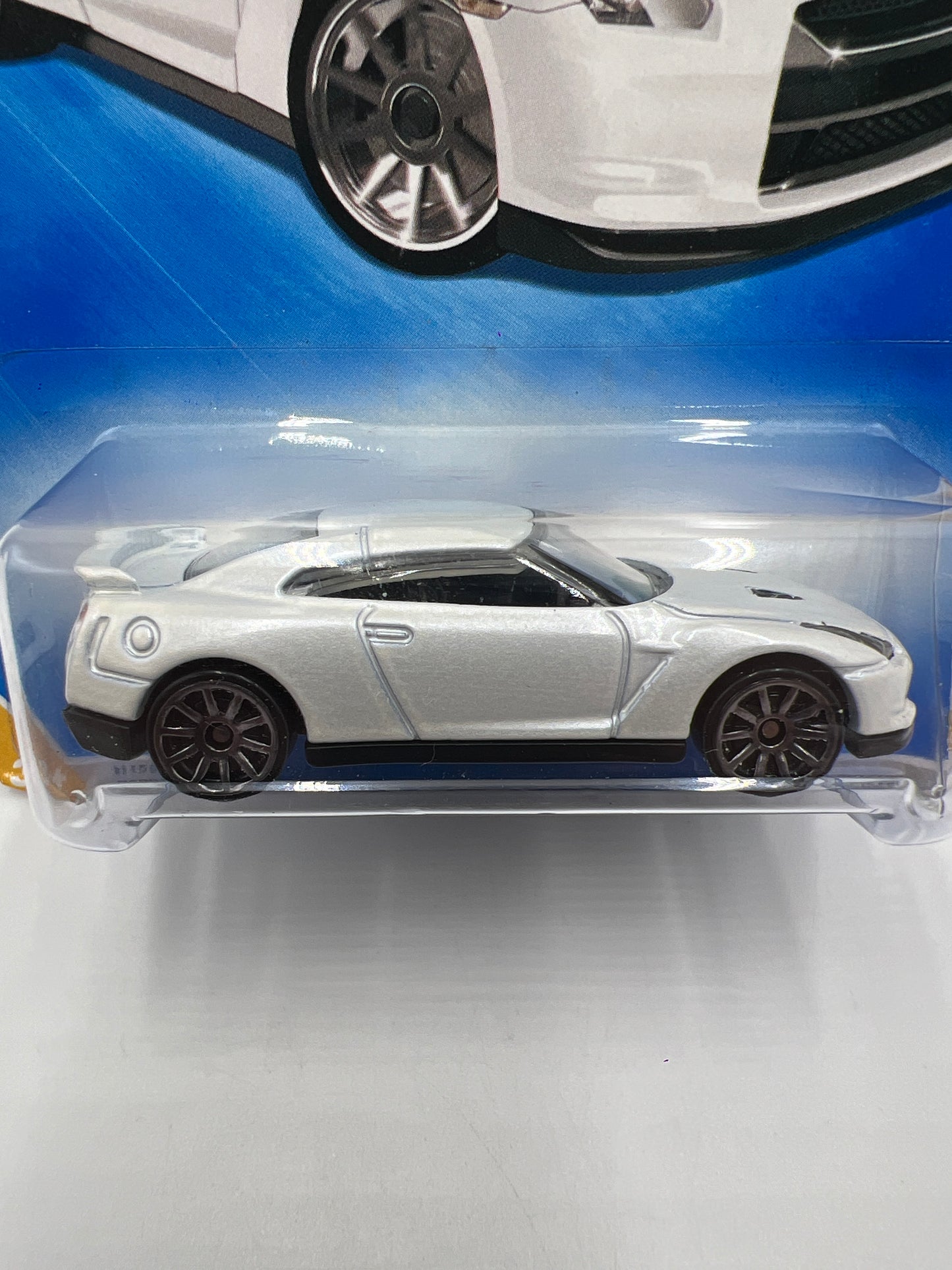 2009 Hot Wheels New Models #1 2009 Nissan GT-R White Smoked Chrome Wheel Variation Blister Not Perfect SR
