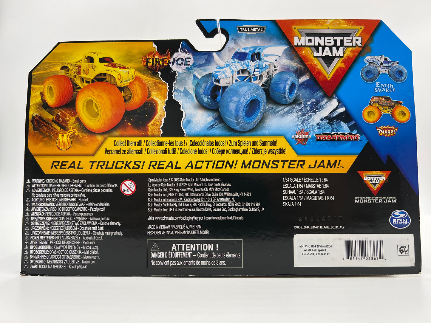 Monster Jam Fire & Ice Walmart Exclusive Whiplash & Dragonoid 136C