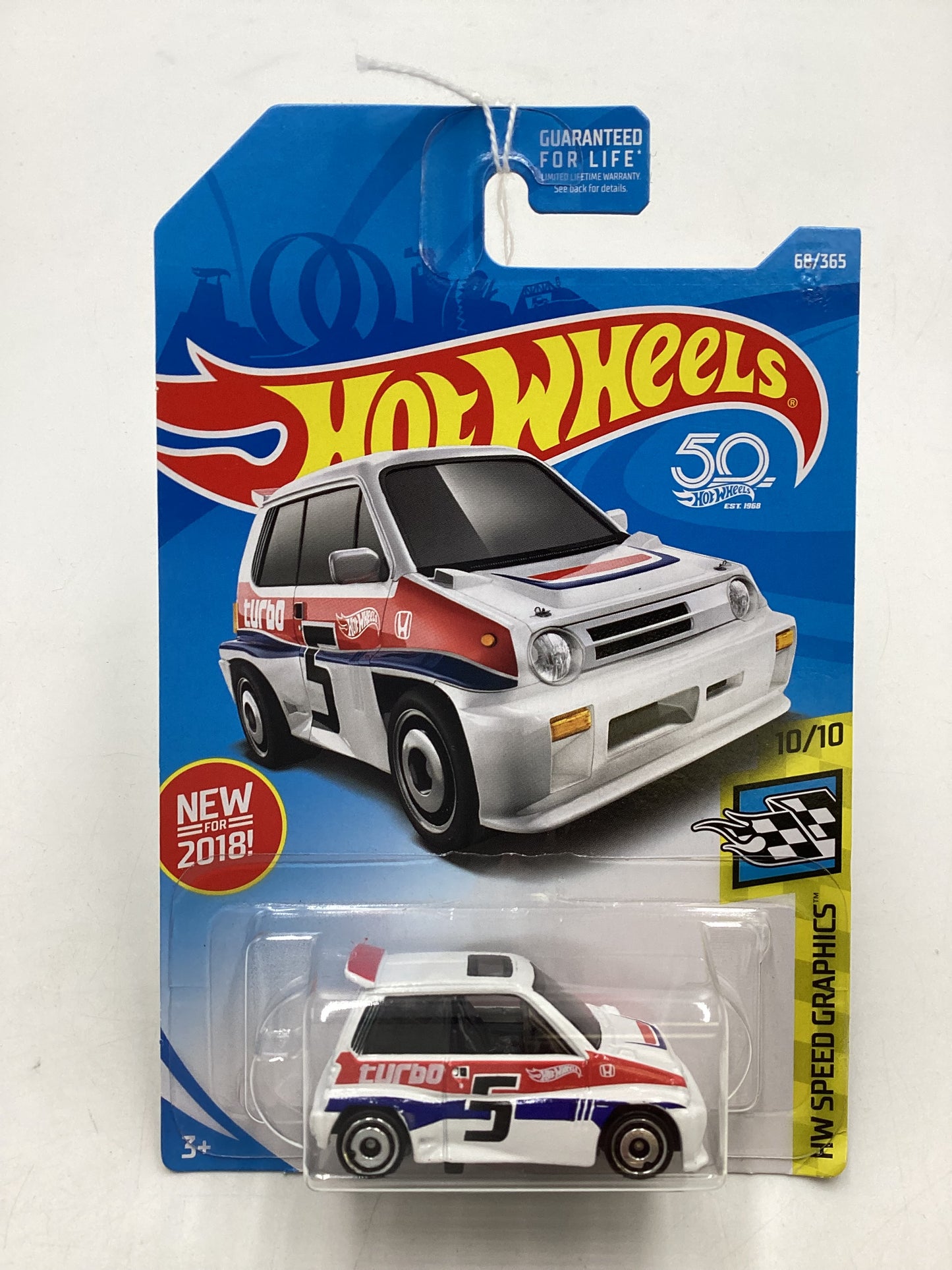 2018 Hot Wheels #068 White 85 Honda City Turbo II 75D