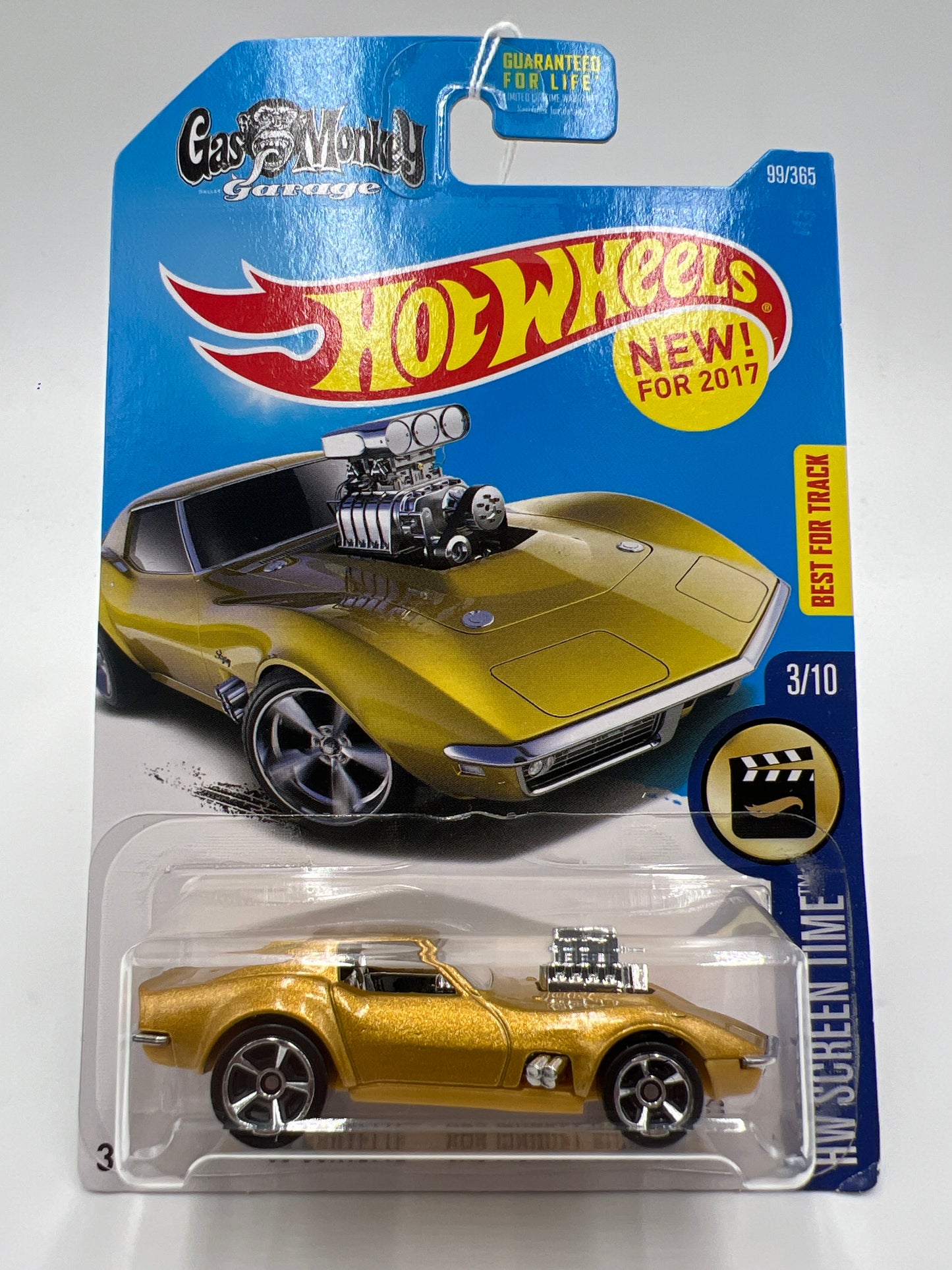 2017 Hot Wheels HW Screen Time #99 68 Corvette Gas Monkey Garage Gold 12G