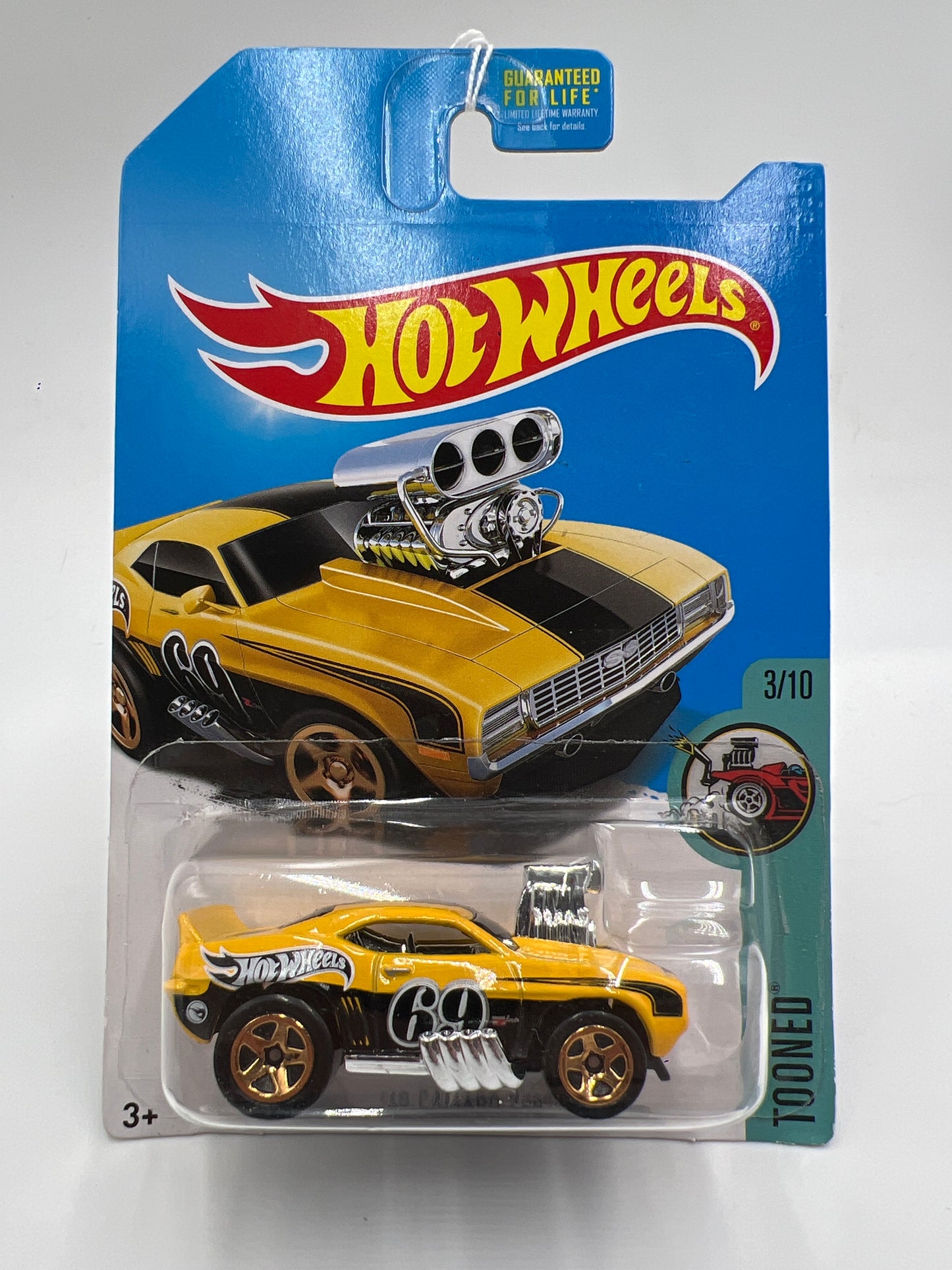 2017 Hot Wheels Treasure Hunt 69 Camaro Z28 Yellow Tooned 282C