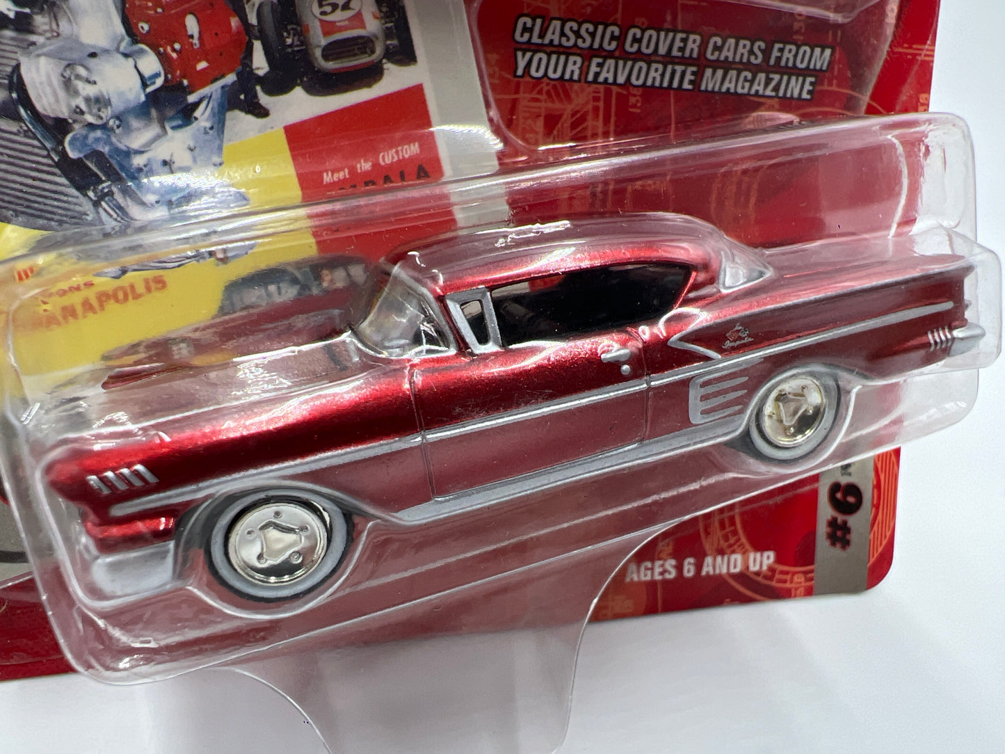 Johnny Lightning Hot Rod Magazine #6 1958 Chevy Impala Red 221H