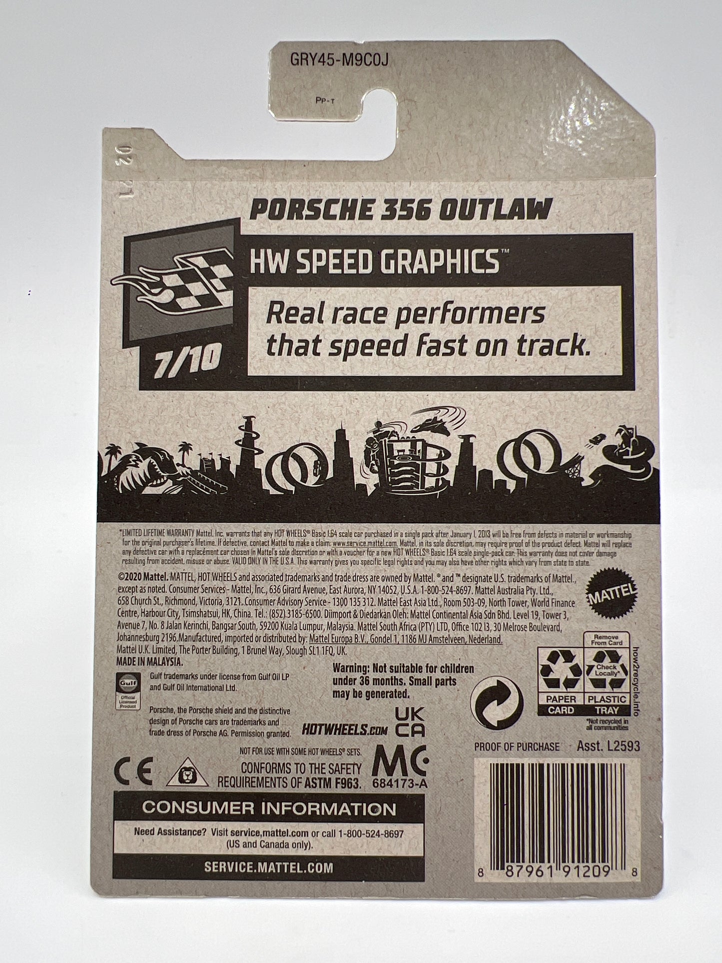 Hot Wheels Porsche 356 Outlaw Blue Gulf Wheel Swap Custom On Card W/Protector SR