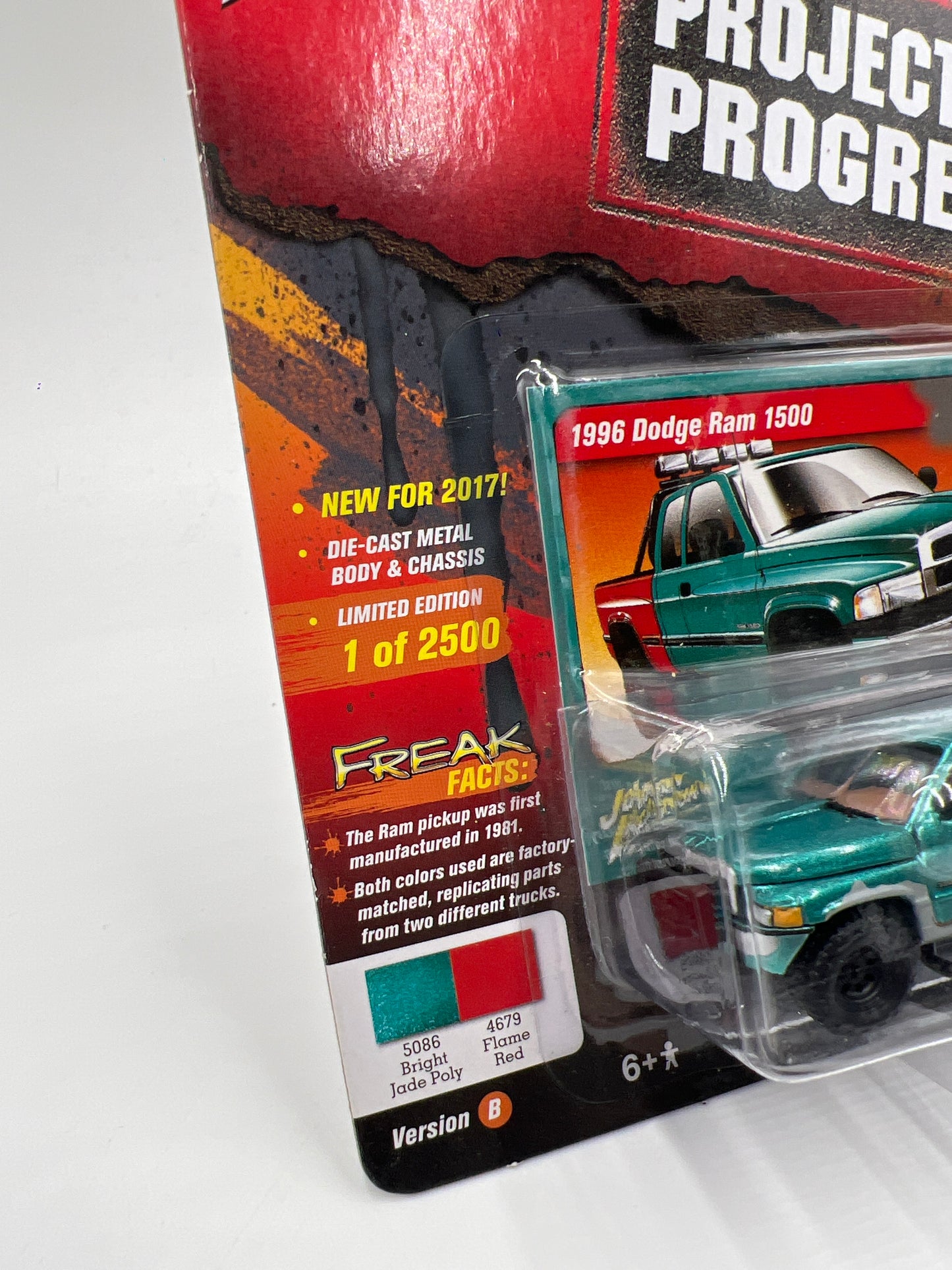 Johnny Lightning Project In Progress Release 4 Version B #4 1996 Dodge Ram 1500 Green/Red