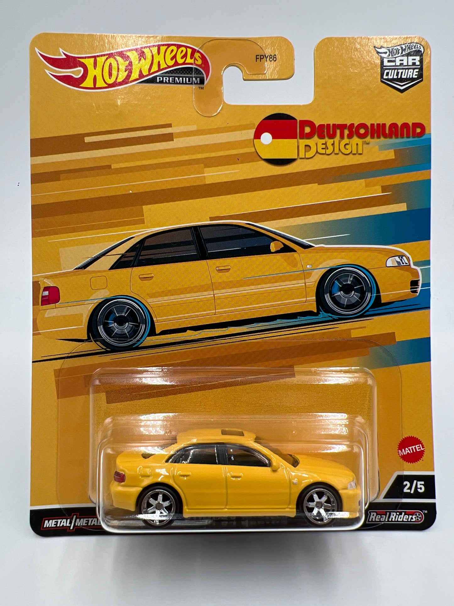 Hot Wheels Premium Deutschland Design #2 2/5 Audi S4 Quattro Yellow 253D