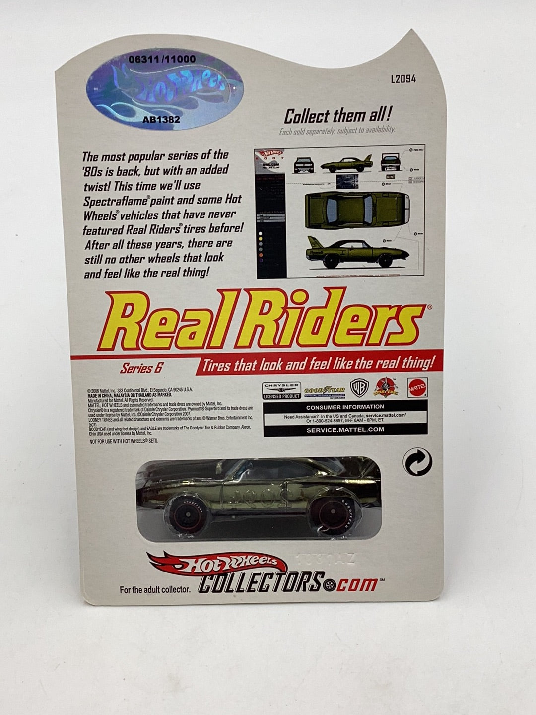 Hot wheels RLC Real Riders 70 Plymouth Superbird #6311/11000