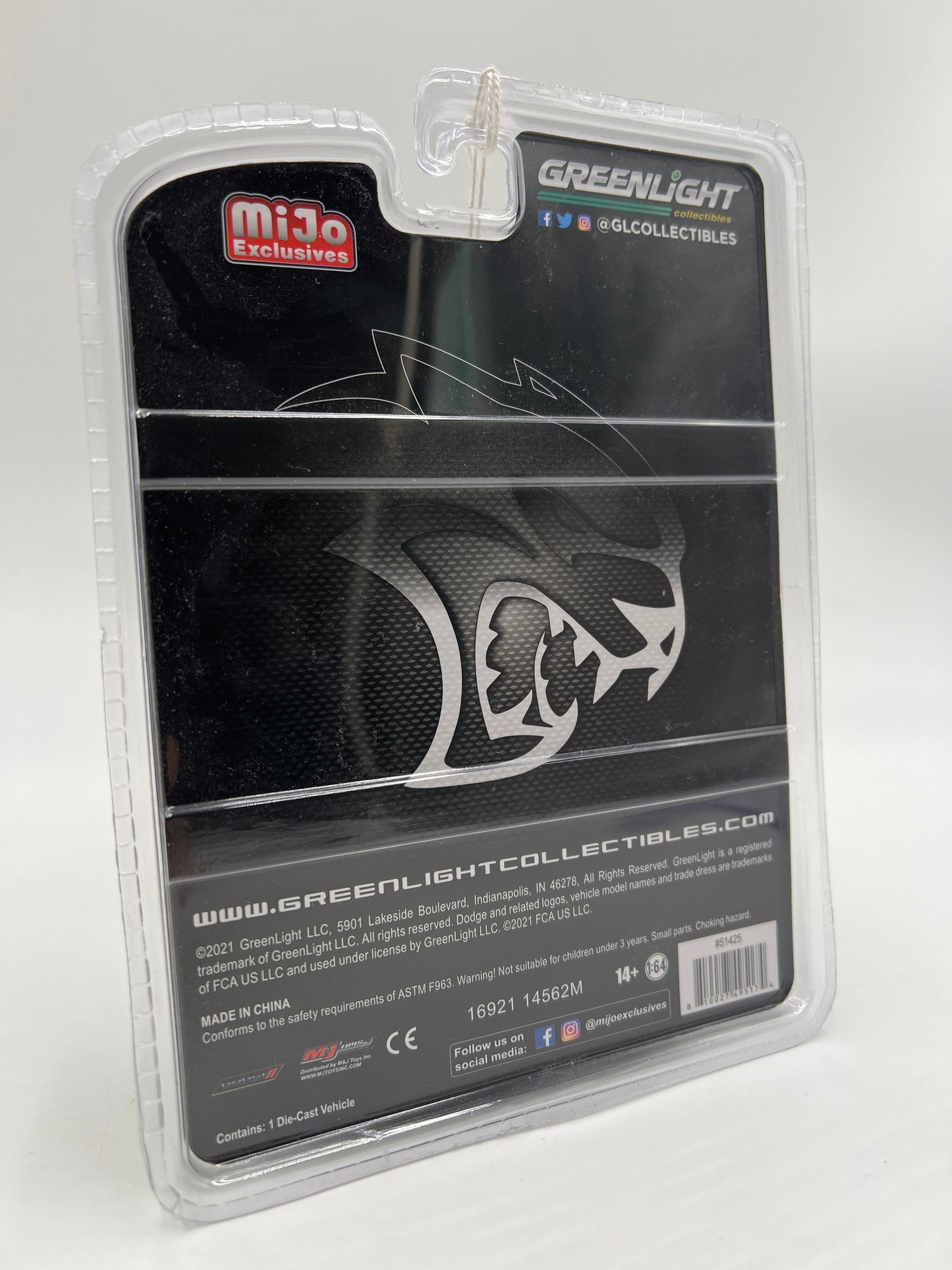 Greenlight Mijo Exclusives 1/300 CHASE 2018 Dodge Charger SRT Hellcat White