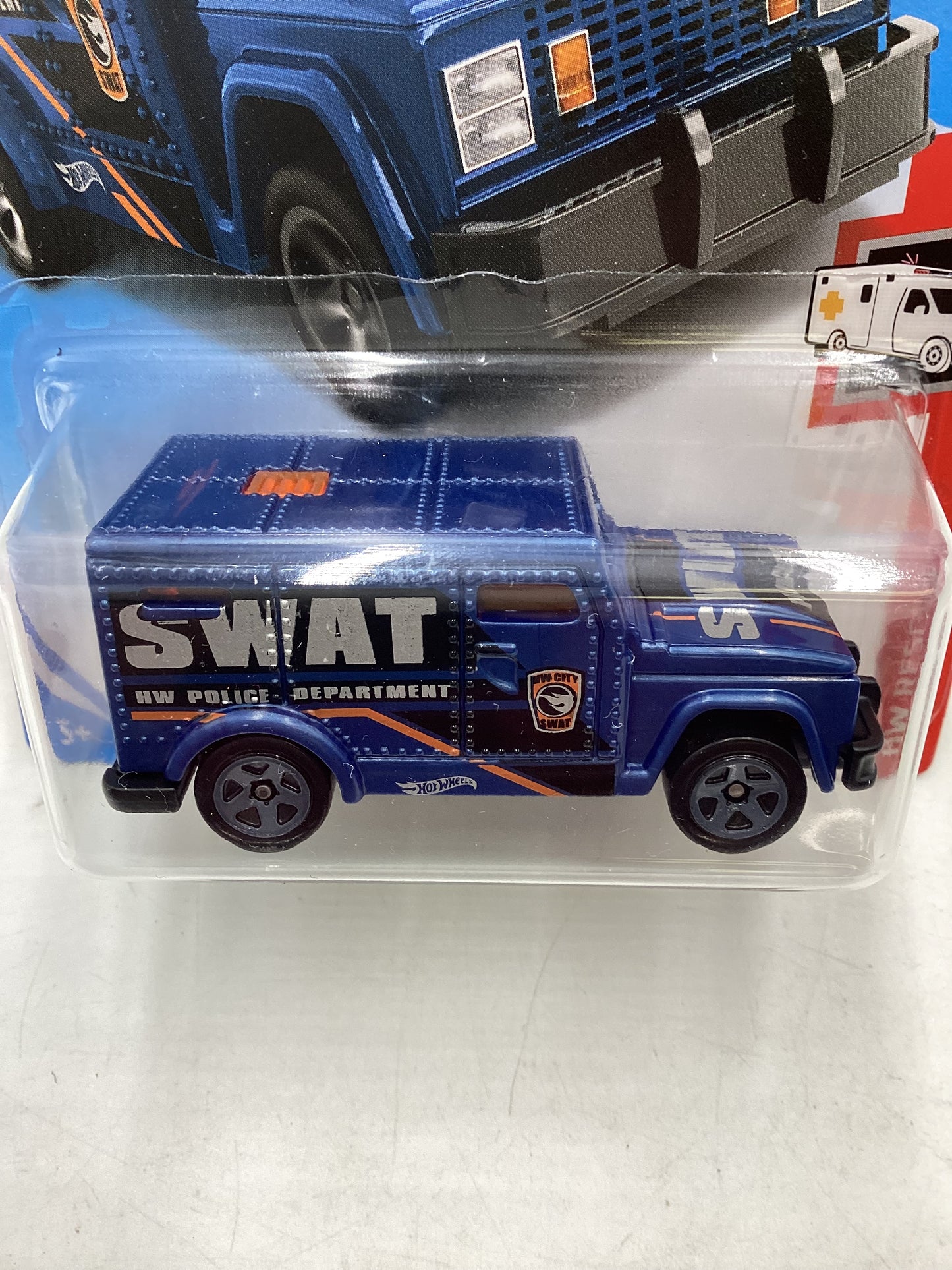 2019 HOT WHEELS  TREASURE HUNT Factory Sealed HW Armored Truck Blue #182 276H